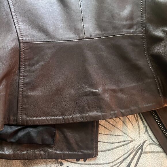 Muubaa Dark Brown Leather Jacket. Size US 4 / UK 8 - Picture 4 of 5
